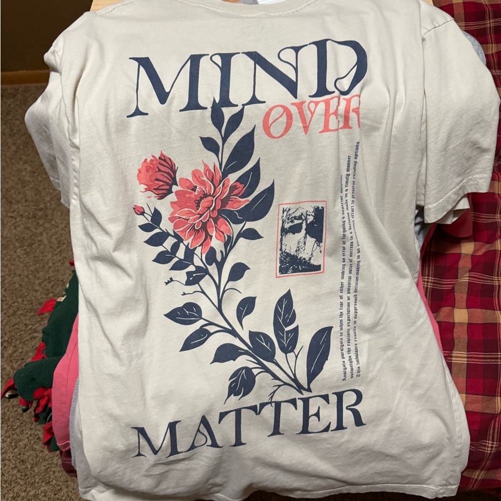 Free Planet Beige Tee with Flower Graphic